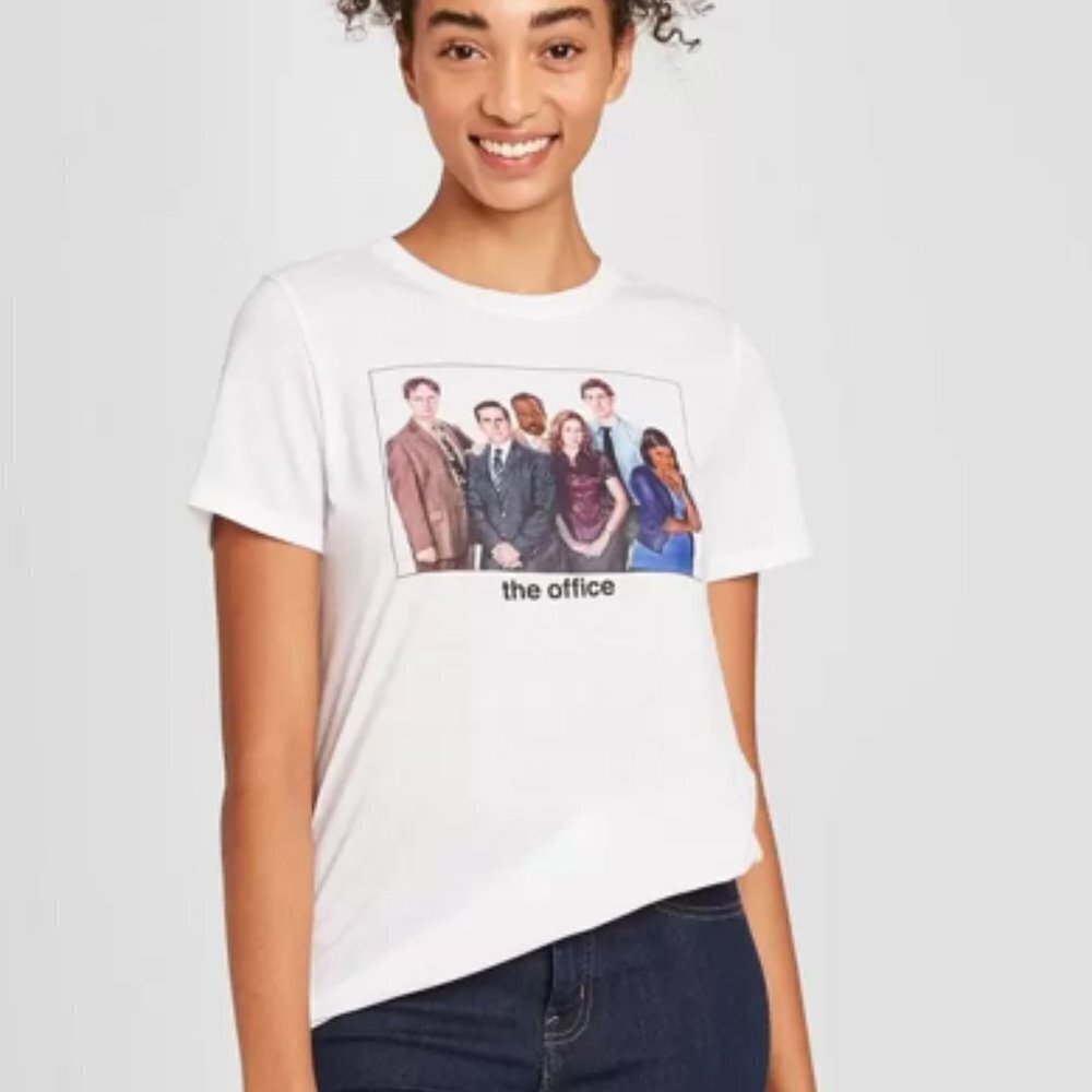 The Office Graphic T Shirt Womens XL White TV Show Cast Dunder Mifflin Tee